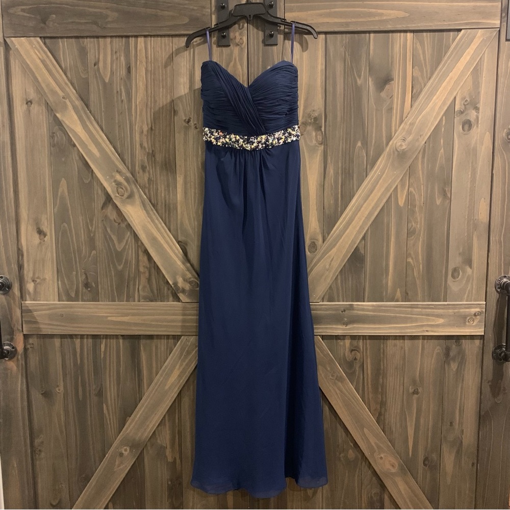Faviana Navy Blue Ball Gown
